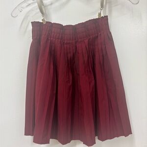 Elegant Burgundy Pleated Skirt